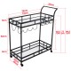 Bar Trolley with Mirror Shelves, Rolling Wine and Service Trolley With Wine Rack And Glass Holder, Modern Home Bar Storage Trolley, Suitable for Kitchen and Restaurant Bar Trolley with Mirror Shelves, Rolling Wine and Service Trolley With Wine Rack And Glass Holder, Modern Home Bar Storage Trolley, Suitable for Kitchen and Restaurant